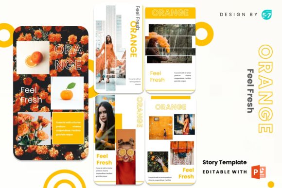 Instagram Stories Template - Orange: A Bold, Modern Powerhouse for Your Feed