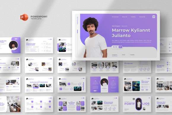 Modern CV and Resume Powerpoint Template for Career Growth